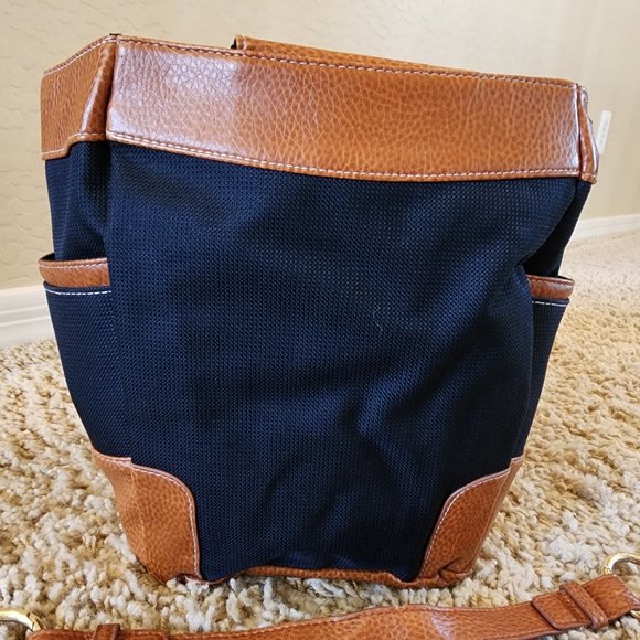 Miche MISTY Demi Chestnut Brown and Navy Blue Canvas Shell Cover Purse Bag Cover - Picture 6 of 14